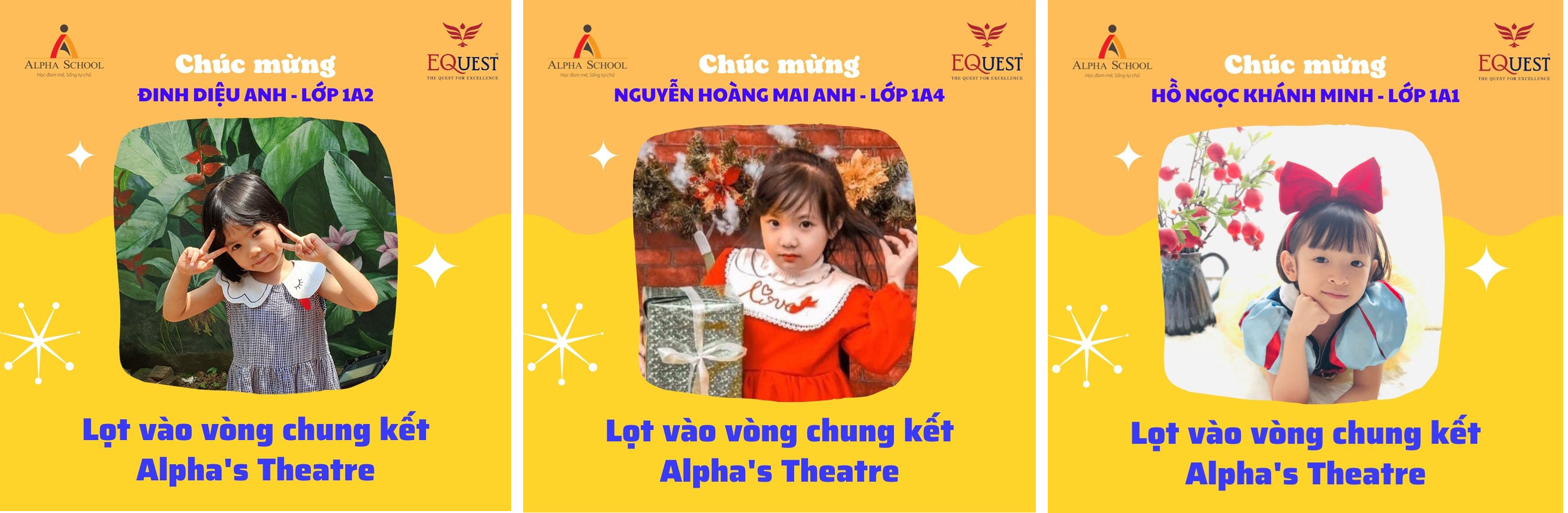 CHÚC MỪNG CÁC THÍ SINH LỌT VÀO VÒNG CHUNG KẾT ALPHA’S THEATRE 2021